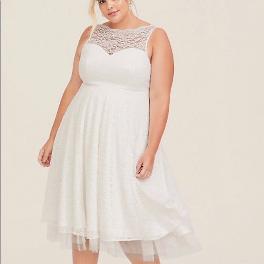 Torrid Ivory Tea length dress